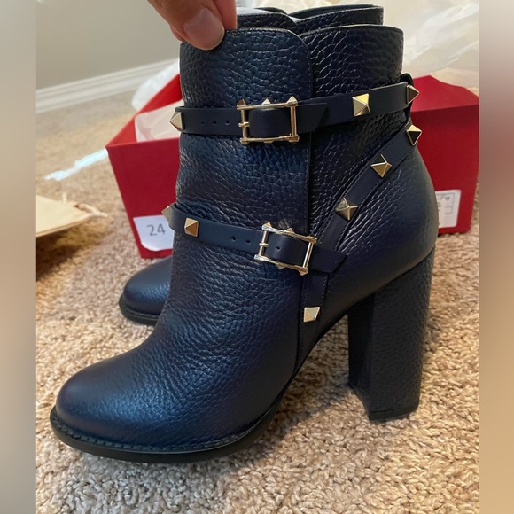 Authentic VALENTINO booties, navy, size 37 - Picture 1 of 16